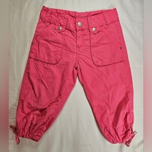 Arizona Jean Company Girls Pink Capri Pants Tie At Bottom Size 8 1/2 Plus